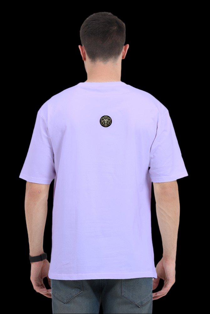 ViNK CEO Edition I am the chaos unisex oversize tshirt in lavender, featuring the minimalistic yet powerful Alpha Club logo on 240 GSM cotton—a customised printed t-shirt designed to signal quiet dominance and bold identity for the modern-day alphas