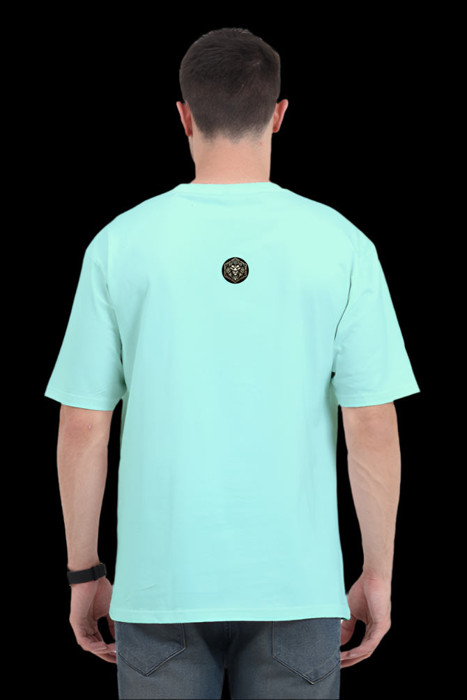 ViNK CEO Edition I am the chaos unisex oversize tshirt in mint, featuring the minimalistic yet powerful Alpha Club logo on 240 GSM cotton—a customised printed t-shirt designed to signal quiet dominance and bold identity for the modern-day alphas