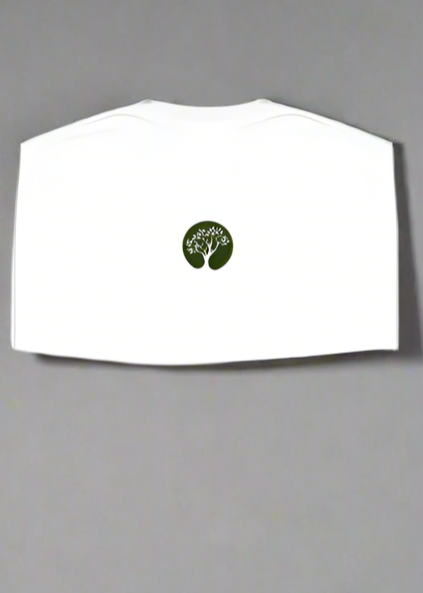 ViNK Coffee Lovers Crewneck white unisex shirt - Back View featuring a rooted design that symbolises how coffee is deeply woven into our culture and everyday life