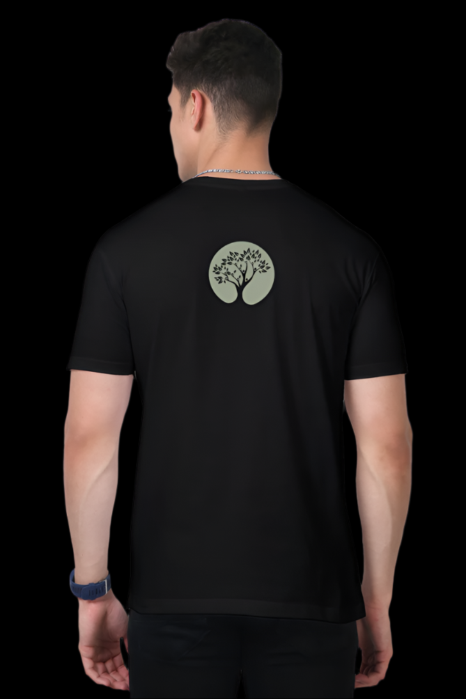 Back design of the ViNK memorial tee displaying a solitary Tree of Life symbol — representing roots, strength, and eternal connection — printed without text to allow for quiet, personal remembrance.