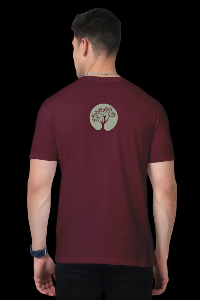 Back design of the ViNK memorial tee displaying a solitary Tree of Life symbol — representing roots, strength, and eternal connection — printed without text to allow for quiet, personal remembrance.