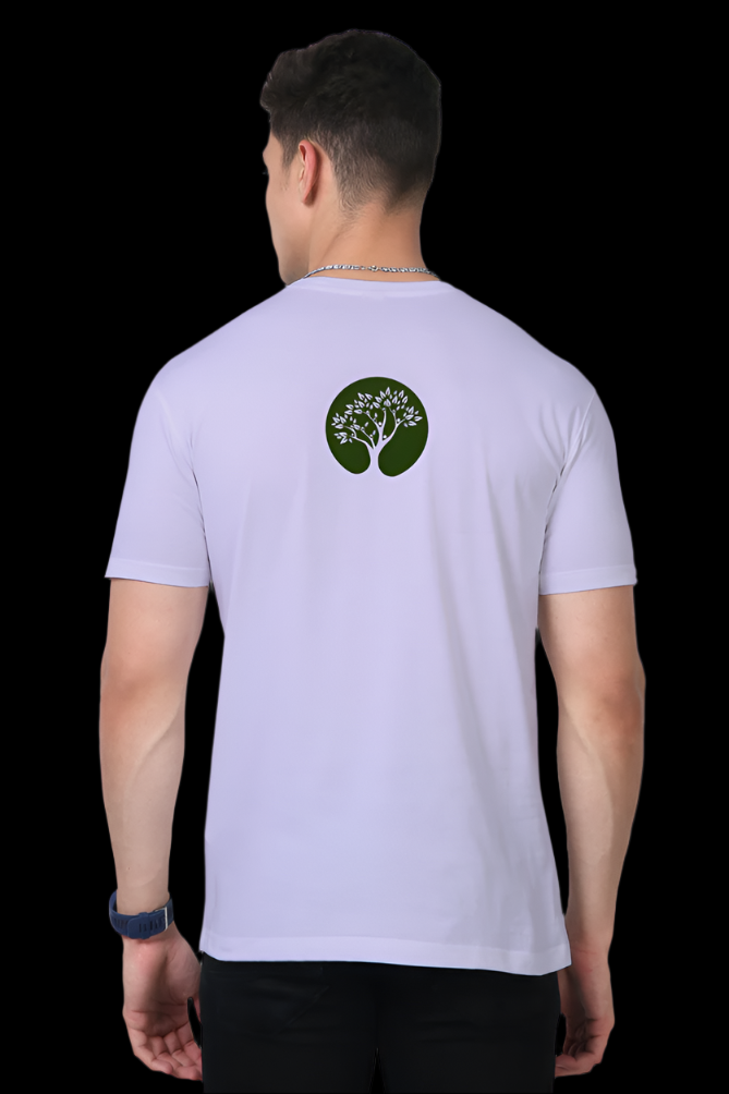 ViNK Supima cotton yoga everday unisex lavender t-shirt, back showcasing a detailed Tree of Life custom print, representing grounding, spiritual growth, and connection to nature. The design is centered and elegantly printed to complement the mindful lifestyle.