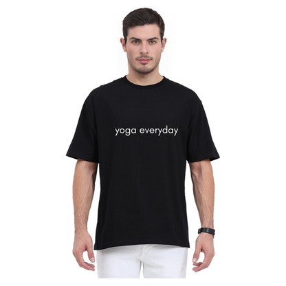 Yoga Everyday Oversized Unisex Tee – Dark Edition | 240 GSM, 100% Cotton
