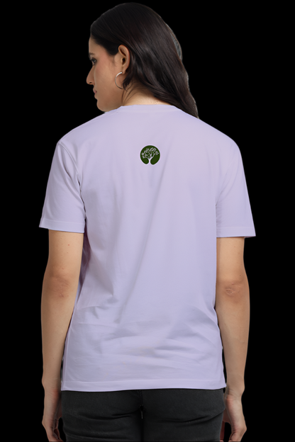 Back design of the ViNK “Mom & Me” Supima Cotton graphic t-shirt featuring a minimalist Tree of Life motif — symbolizing deep roots, nurturing bonds, and the evolving journey of a mother-daughter relationship across generations.