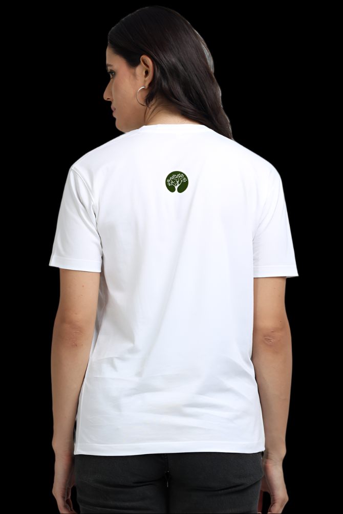 Back design of the ViNK “My Family, My Place” supima cotton unisex t-shirt showcasing the Tree of Life — a timeless symbol of strength, unity, and generational roots — rendered without text to invite quiet reflection and personal interpretation.